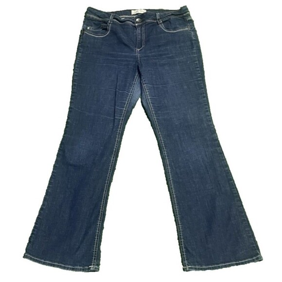 LEI Sophia Hiphugger Jeans Size 15 Flare Dark  Y2K Boho Grunge - Picture 1 of 13